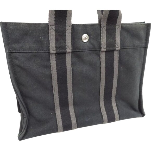 226209BR (L2) Hermes Tote Bag Fourre Tout PM Black Canvas - Picture 2 of 12